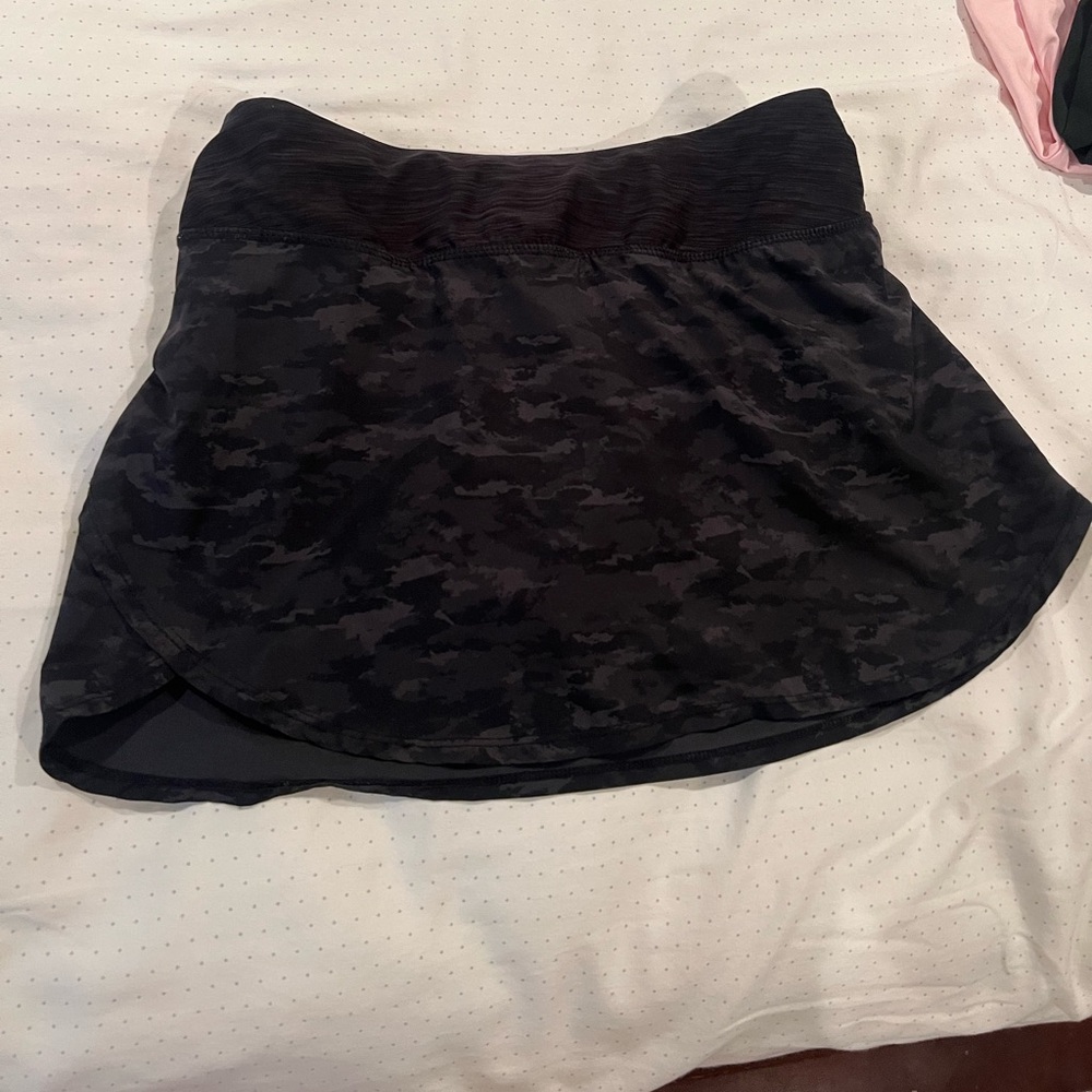 Athletic Black Camouflage Skirt